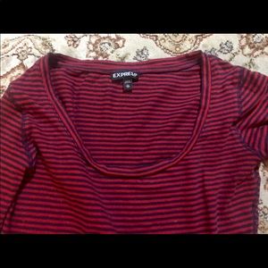 2/$26 Express Long-Sleeve Striped Crewneck Tee XS
